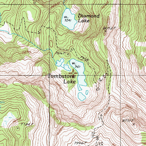 Topographic Map of Tombstone Lake, OR
