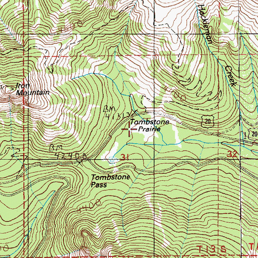 Topographic Map of Tombstone Prairie, OR