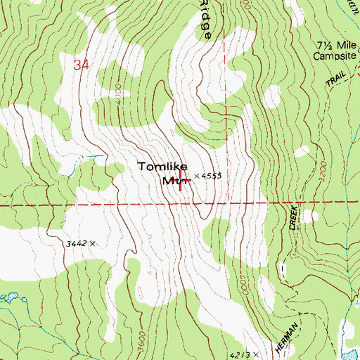 Topographic Map of Tomlike Mountain, OR