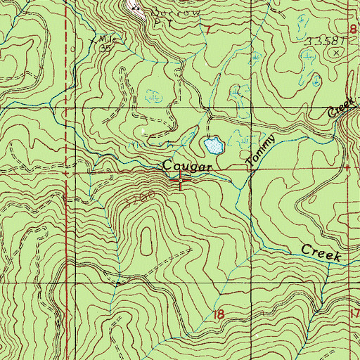 Topographic Map of Tommy Creek, OR