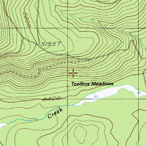 Topographic Map of Toolbox Meadows, OR
