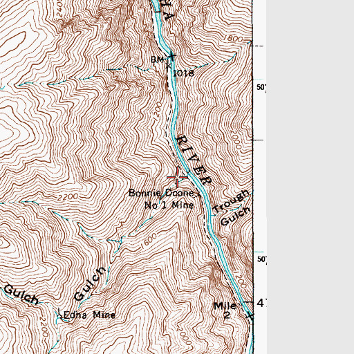 Topographic Map of Toomey Gulch, OR