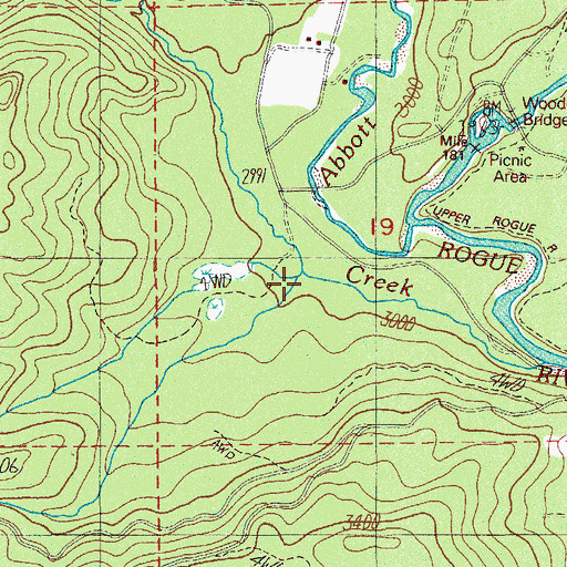 Topographic Map of Top Creek, OR