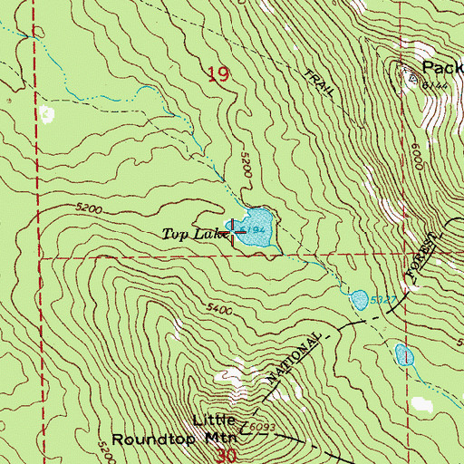 Topographic Map of Top Lake, OR