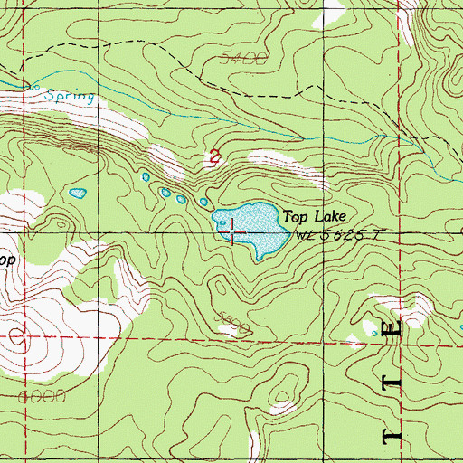 Topographic Map of Top Lake, OR
