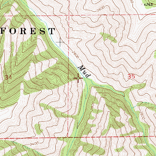 Topographic Map of Tope Creek, OR