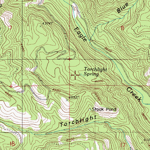 Topographic Map of Torchlight Spring, OR