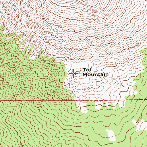 Topographic Map of Tot Mountain, OR