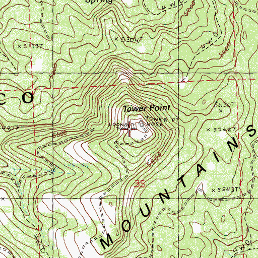 Topographic Map of Tower Point, OR