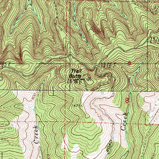 Topographic Map of Trail Butte, OR