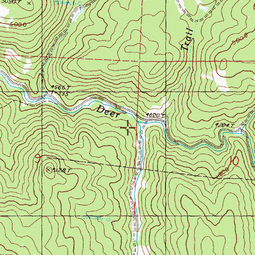 Topographic Map of Trail Creek, OR