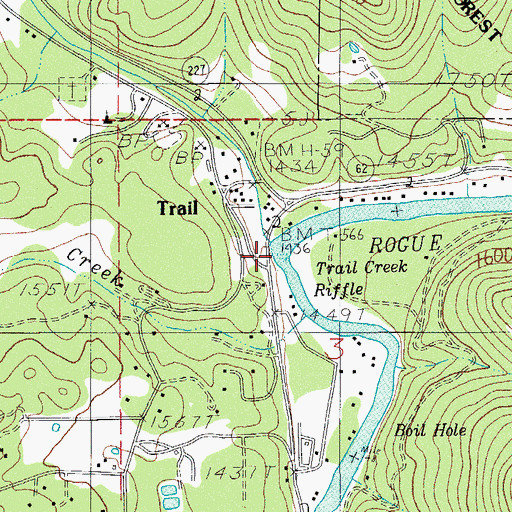Topographic Map of Trail Creek, OR