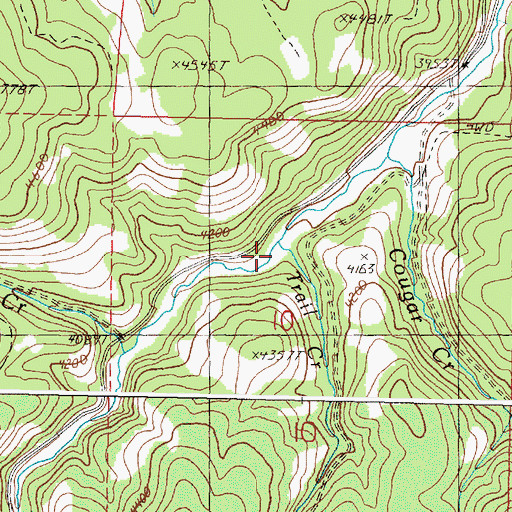 Topographic Map of Trail Creek, OR