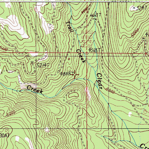 Topographic Map of Trail Creek, OR