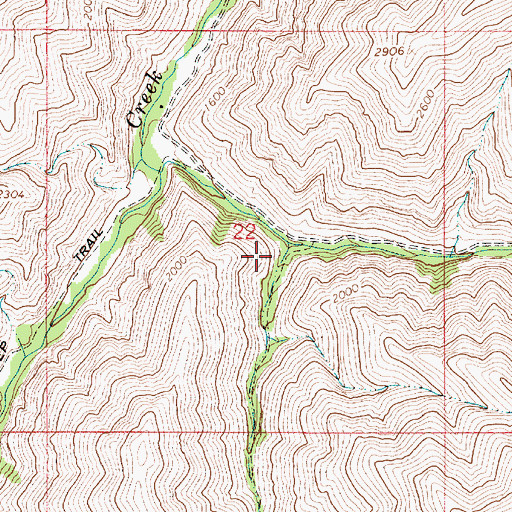 Topographic Map of Trail Creek, OR