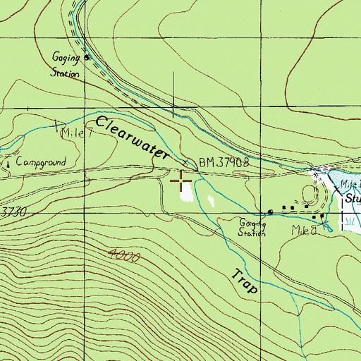 Topographic Map of Trap Creek, OR