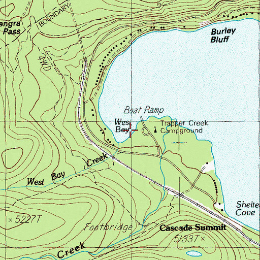 Topographic Map of Trapper Creek, OR
