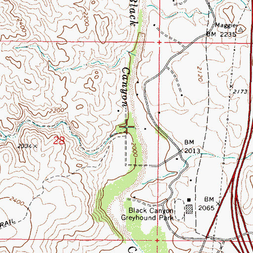 Topographic Map of Soap Creek, AZ