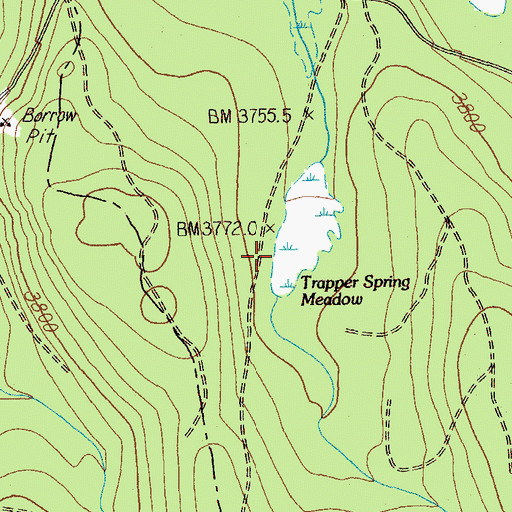Topographic Map of Trapper Spring Meadow, OR