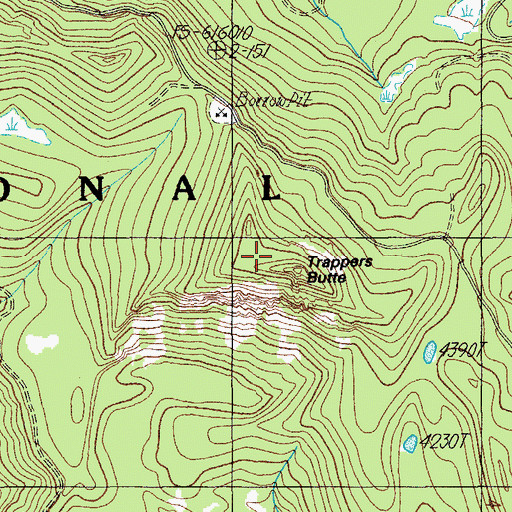 Topographic Map of Trappers Butte, OR