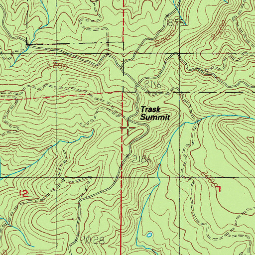 Topographic Map of Trask Summit, OR