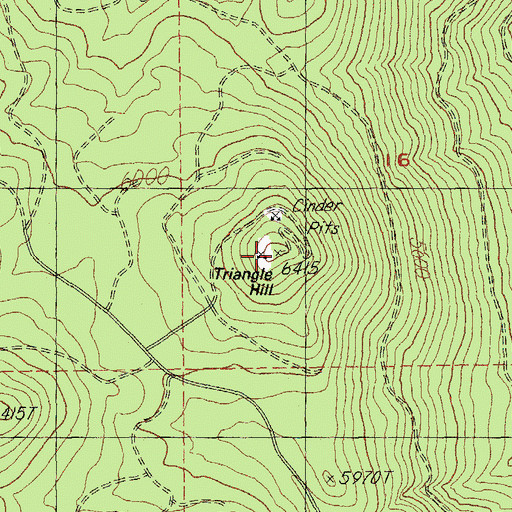Topographic Map of Triangle Hill, OR