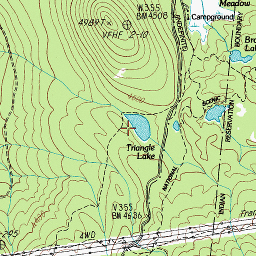 Topographic Map of Triangle Lake, OR