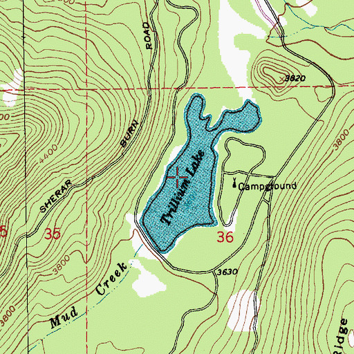 Topographic Map of Trillium Lake, OR