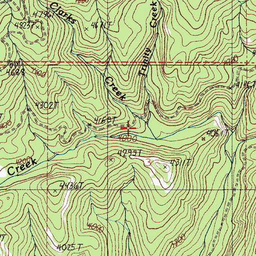 Topographic Map of Trinity Creek, OR