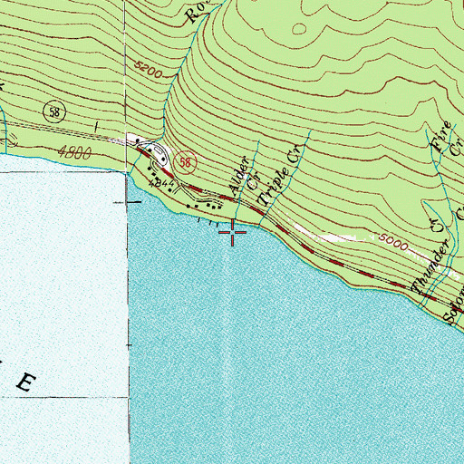 Topographic Map of Triple Creek, OR