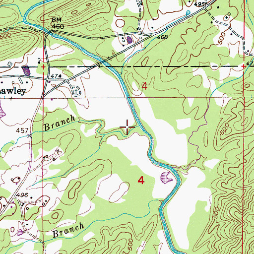 Topographic Map of Buckhorn Branch, AL