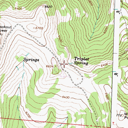 Topographic Map of Triplet Spring, OR