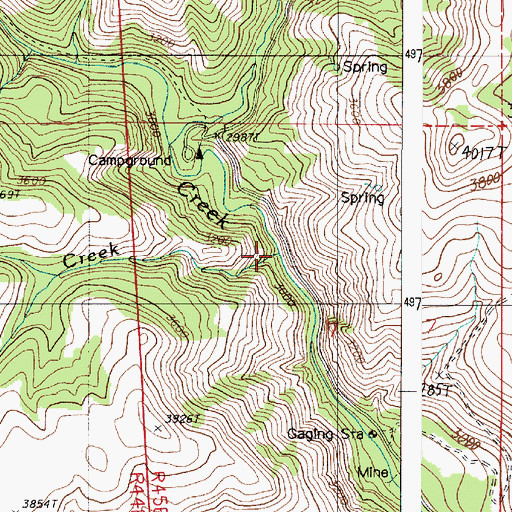 Topographic Map of Trouble Creek, OR