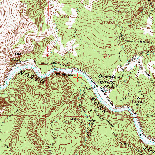 Topographic Map of Trough Creek, OR