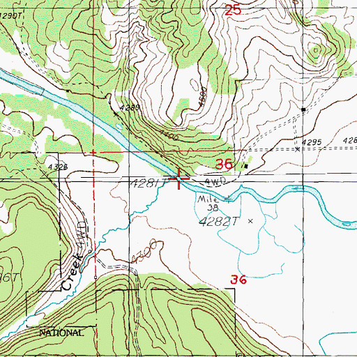 Topographic Map of Trout Creek, OR