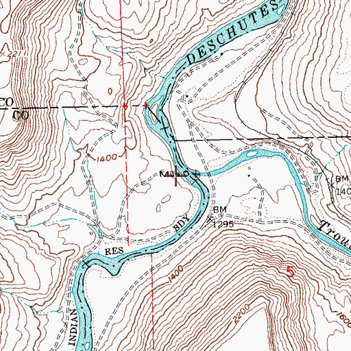 Topographic Map of Trout Creek, OR