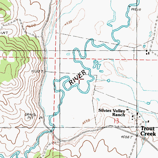 Topographic Map of Trout Creek, OR