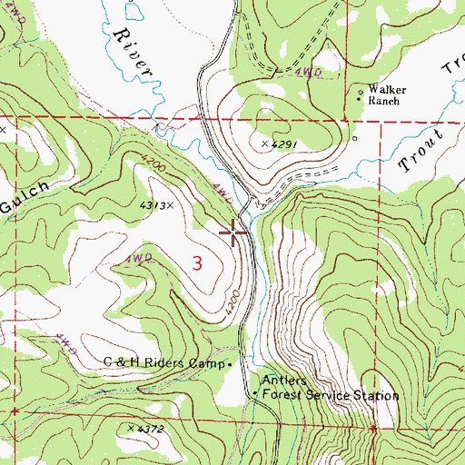 Topographic Map of Trout Creek, OR
