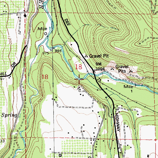 Topographic Map of Trout Creek, OR