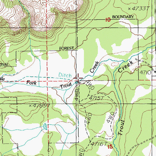 Topographic Map of Trout Creek Ranch (historical), OR