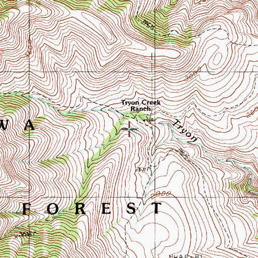 Topographic Map of Tryon Creek Ranch, OR