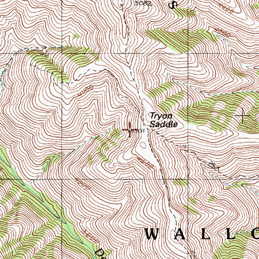 Topographic Map of Tryon Saddle, OR