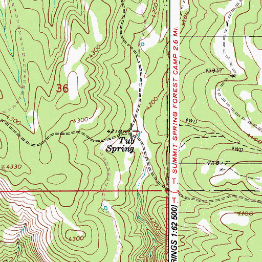 Topographic Map of Tub Spring, OR