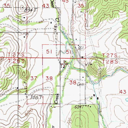 Topographic Map of Tucker Creek, OR