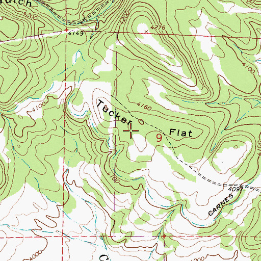 Topographic Map of Tucker Flat, OR