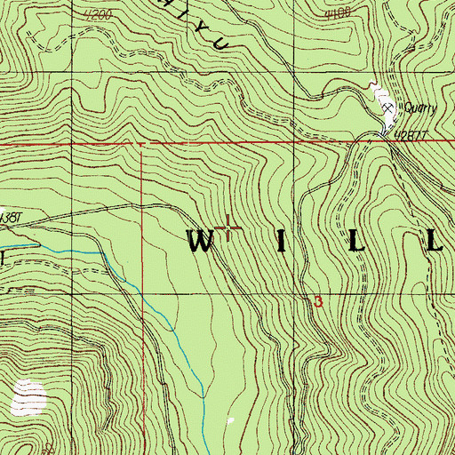 Topographic Map of Tuckta Trail, OR
