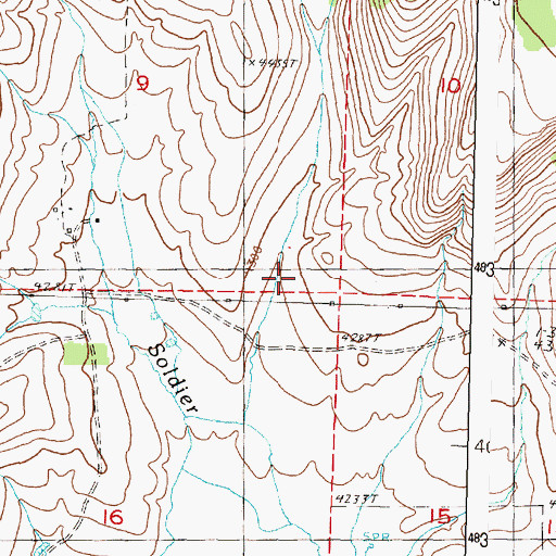 Topographic Map of Tudor Canyon, OR