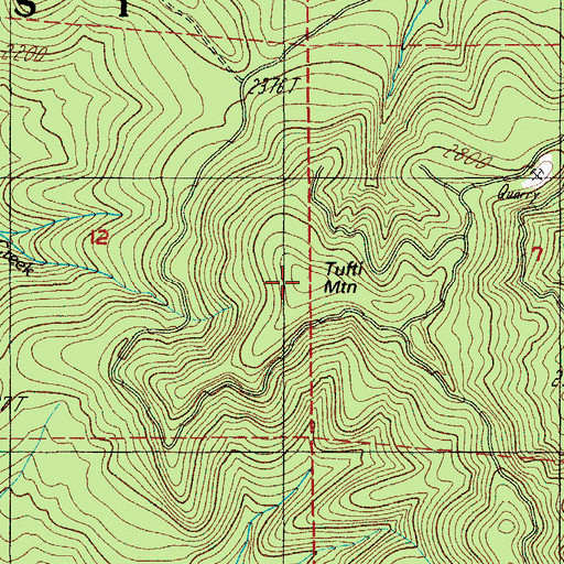 Topographic Map of Tufti Mountain, OR