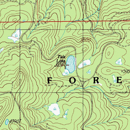 Topographic Map of Tule Lake, OR