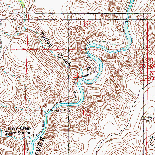 Topographic Map of Tulley Creek, OR